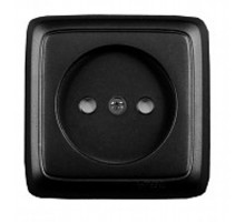 Розетка открытой установки, одноместная, со шторкой, с изолирующей пластиной, цвет черный  РА16-104-08  HEGEL