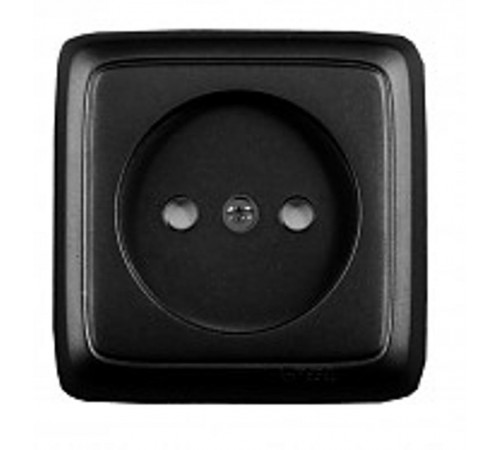 Розетка открытой установки, одноместная, со шторкой, с изолирующей пластиной, цвет черный  РА16-104-08  HEGEL