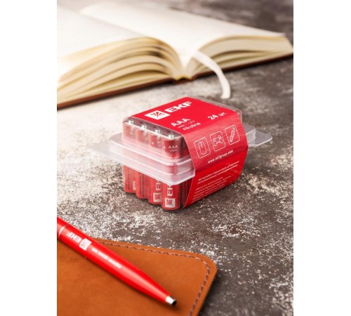 Батарейка алкалиновая типа ААА(LR03) пластиковый бокс 24шт.  LR03-BOX24  EKF