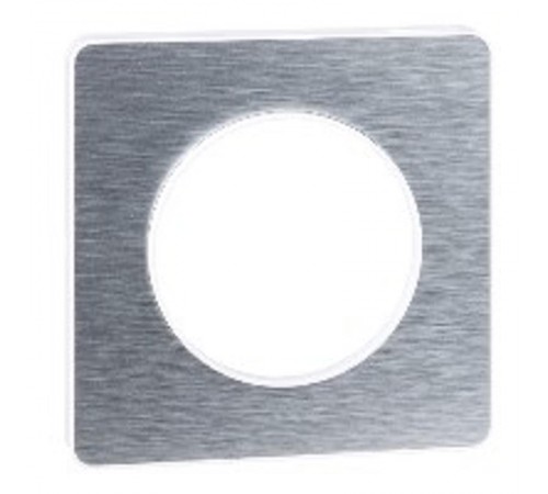 Odace Полированный алюминий/Белый Рамка 1-ая  S52P802J  Schneider Electric