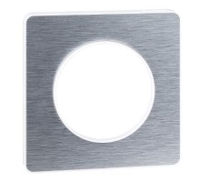 Odace Полированный алюминий/Белый Рамка 1-ая  S52P802J  Schneider Electric