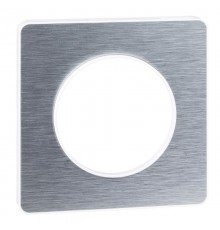 Odace Полированный алюминий/Белый Рамка 1-ая  S52P802J  Schneider Electric