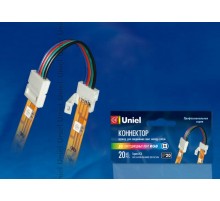 Коннектор для LED ленты 5050 RGB между собой, 4 контакта, IP20, белый, 20 шт в упак  06613  Uniel
