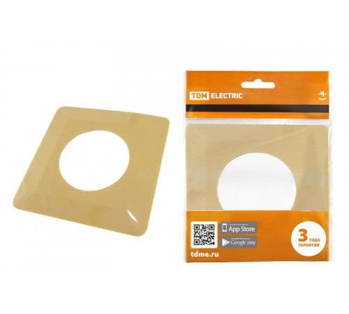 Рамка для выключателей или розеток одноместная защитная 130х130 мм, сл. кость  SQ1822-0003  TDM