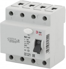 Выключатель дифференциальный (УЗО) (электромеханическое) NO-902-46 ВД1-63 3P+N 63А 300мА Pro  Б0031888  ЭРА