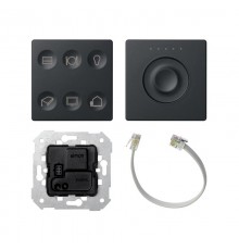 Комплект 6-кл сенсорн.выкл.+ сенс.регулятор, с тематич. маркиров. Т3, LON, графит  8000675-038  Simon