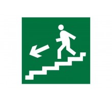Знак эвакуационный E 14 "Направление к эвакуационному выходу по лестнице вниз" 200х200 мм  pn-e-14  EKF