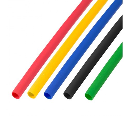 Набор термоусадочной трубки 6,0/3,0 мм, пять цветов (упак. 50 шт. по 1 м)  29-0156  REXANT