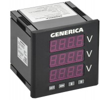 Вольтметр цифровой щитовой трехфазный DO RS-485 96х96мм LED  IDV21-5-3-3-LED-G  GENERICA