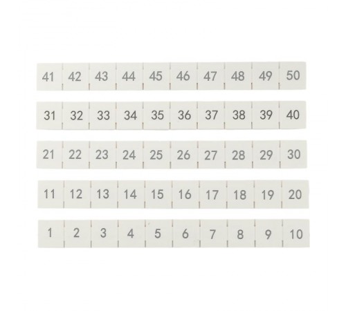 Маркировка для клемм 10/16/35/90 UT 1-50 (100 шт)  scr-ut-mrk-10-90-1-50  EKF