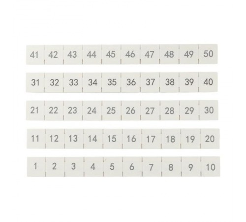 Маркировка для клемм 10/16/35/90 UT 1-50 (100 шт)  scr-ut-mrk-10-90-1-50  EKF