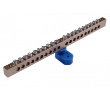 Шина _N_ 150.12 Шина "N" на 12 присоединений 150А на 1 изоляторе стойка  Шина _N_ 150.12  HEGEL