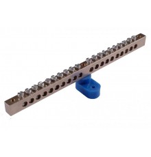 Шина _N_ 150.12 Шина "N" на 12 присоединений 150А на 1 изоляторе стойка  Шина _N_ 150.12  HEGEL