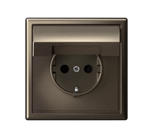 ArtGallery Мокко Розетка с заземлением со шторками с крышкой, 16А, IP20,  механизм, быстрозажим. клем.  GAL000646S  SE