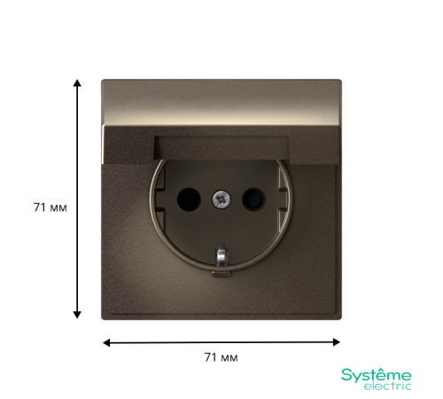 ArtGallery Мокко Розетка с заземлением со шторками с крышкой, 16А, IP20,  механизм, быстрозажим. клем.  GAL000646S  SE