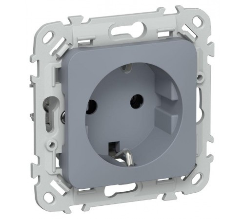 FLITE Розетка с заземлением без шторок быстрозажимные клеммы 16А РС11-1-ФлМ маренго  FI-R11-16-1-K35  IEK