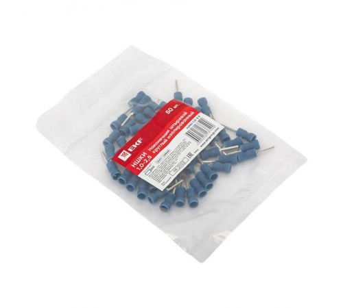 Наконечник штыревой круглый изолированный НШКИ 1.0-2.5 (уп 50шт) EKF PROxima  nshki-1.0-2.5  EKF