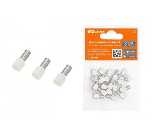 Наконечник-гильза Е10-12 10мм2 с изолированным фланцем (20шт)  SQ0568-0037  TDM