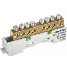 TEKFOR Шина PE "земля" неизолированная на универсальном держателе 8х12-8-Ж  TF-NN20-08-DL-K05  IEK