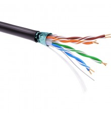 Кабель витая пара кат. 5E экранированный F/UTP, 4 пары, светостабилизированный ПЭ, цвет внешней оболочки черный, катушка 305 м  RN5EFUKPEBK  DKC