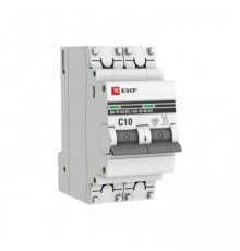 Выключатель автоматический двухполюсный 2P 2А (C) 6кА ВА 47-63 DC EKF PROxima  mcb4763-DC-2-02C-pro  EKF (замена - M63DC622C)