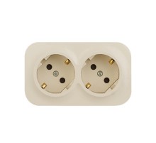 Quteo Слоновая кость Розетка 2-я с заземлением со шторками  782267  Legrand