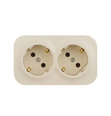 Quteo Слоновая кость Розетка 2-я с заземлением со шторками  782267  Legrand