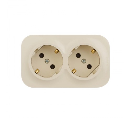 Quteo Слоновая кость Розетка 2-я с заземлением со шторками  782267  Legrand