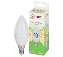 Лампа светодиодная  GREEN LINE LED B35-10W-830-E14 GL E14 10 Вт свеча теплый свет  Б0067108  ЭРА