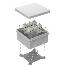 Коробка огнестойкая для о/п двухкомпонентная 60-0300-FR2.5-12 Е15-Е120 RAL7035 100х100х50 (14 шт/кор) серая  60-0300-7035-FR2.5-12  Промрукав