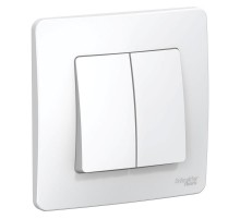 Blanca Белый С/У Выключатель 2-клавишный, 6А, 250В  BLNVS006501  SE