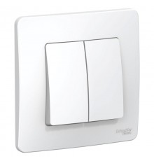 Blanca Белый С/У Выключатель 2-клавишный, 6А, 250В  BLNVS006501  SE