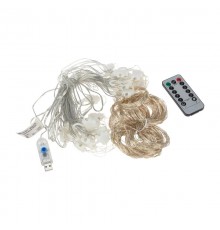 Гирлянда Дождь из росы  6х3 м, 600 LED, теплый белый, IP20, USB + пульт управления  315-996  NEON-NIGHT