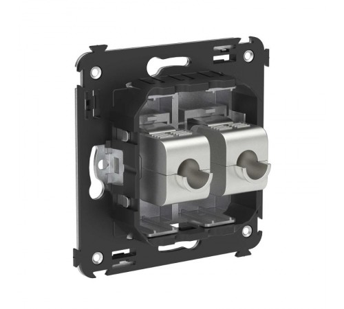 Компьютерная розетка RJ-45 без шторки в стену, кат.5e двойная экранированная, "Avanti", "Закаленная сталь"  4404764  DKC