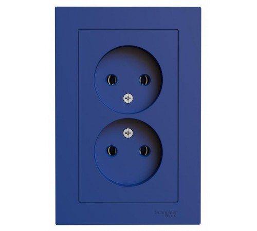 AtlasDesign Аквамарин Розетка 2-ая без заземления,16А, в сборе  ATN001120  SE