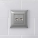Компьютерная розетка RJ-45 без шторки в стену, кат.5e двойная экранированная, "Avanti", "Закаленная сталь"  4404764  DKC