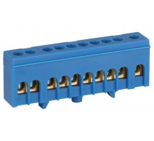 Шина  NO-224-99 N ноль в изолированном корпусе на DIN-рейку ШНИ-6х9-10-Д синий  Б0062848  ЭРА