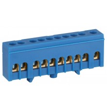 Шина  NO-224-99 N ноль в изолированном корпусе на DIN-рейку ШНИ-6х9-10-Д синий  Б0062848  ЭРА