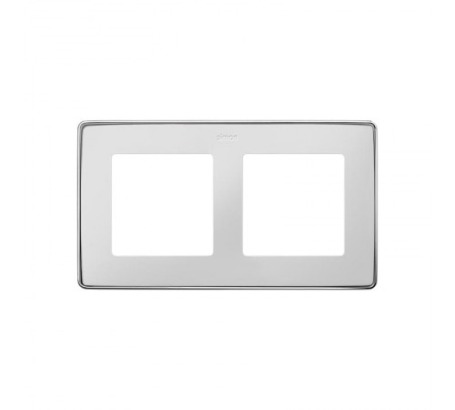 Simon 82 Рамка декоративная, 2 поста, Select, S82 Detail, белый-хром  8201620-244  Simon