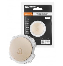 Выключатель звонка 1-кл. 16А 250В шампань, "Байкал"   SQ1819-0553  TDM