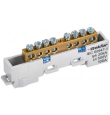 TEKFOR Шина N "ноль" неизолированная на универсальном держателе 6х9-8-С  TF-NN10-08-DL-K07  IEK