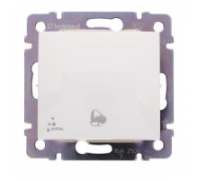 Valena Белый Выключатель кнопочный 1-клавишный с символом "звонок" IP44  770099  Legrand