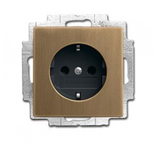 Розетка SCHUKO 16А 250В, с LED подсветкой, серия Династия, Латунь античная  2013-0-5399   2CKA002013A5399  ABB