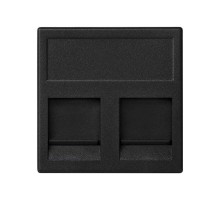 Simon Connect Адаптер на 2хRJ45 коннектора, К45, с защит.шторками, графит  KB76-14  Simon