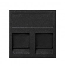 Simon Connect Адаптер на 2хRJ45 коннектора, К45, с защит.шторками, графит  KB76-14  Simon