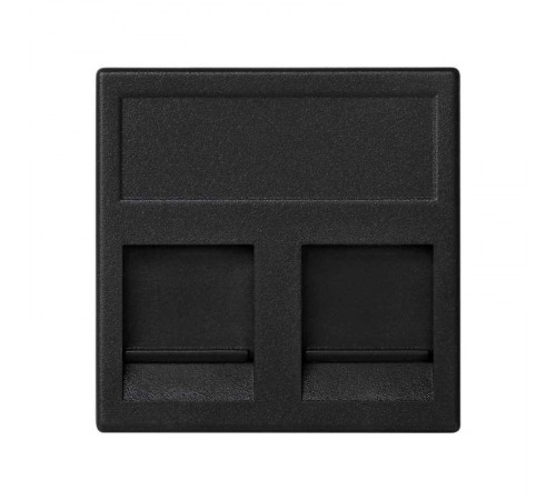 Simon Connect Адаптер на 2хRJ45 коннектора, К45, с защит.шторками, графит  KB76-14  Simon