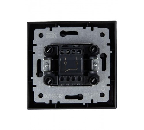BRITE Выключатель 1-клавишный 10А в сборе ВСР10-1-0-БрГ графит  BR-V10-0-10-K53-F  IEK