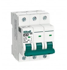 Выключатель автоматический без теплозащиты трехполюсный ВА-103М 3P 32А характеристика C 6кА  12523DEK  Dekraft