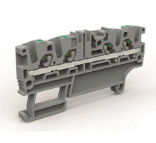 Проходная клемма 4 точки подключения на 2,5 кв.мм  ZEFC220GR  DKC