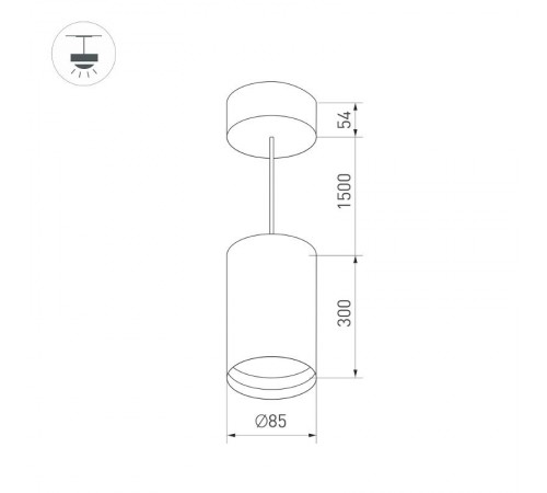 Светильник SP-POLO-HANG-LONG300-R85-15W Warm3000 (WH-WH, 40 deg)  027414  Arlight